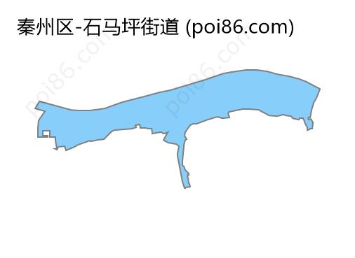 石马坪街道边界地图