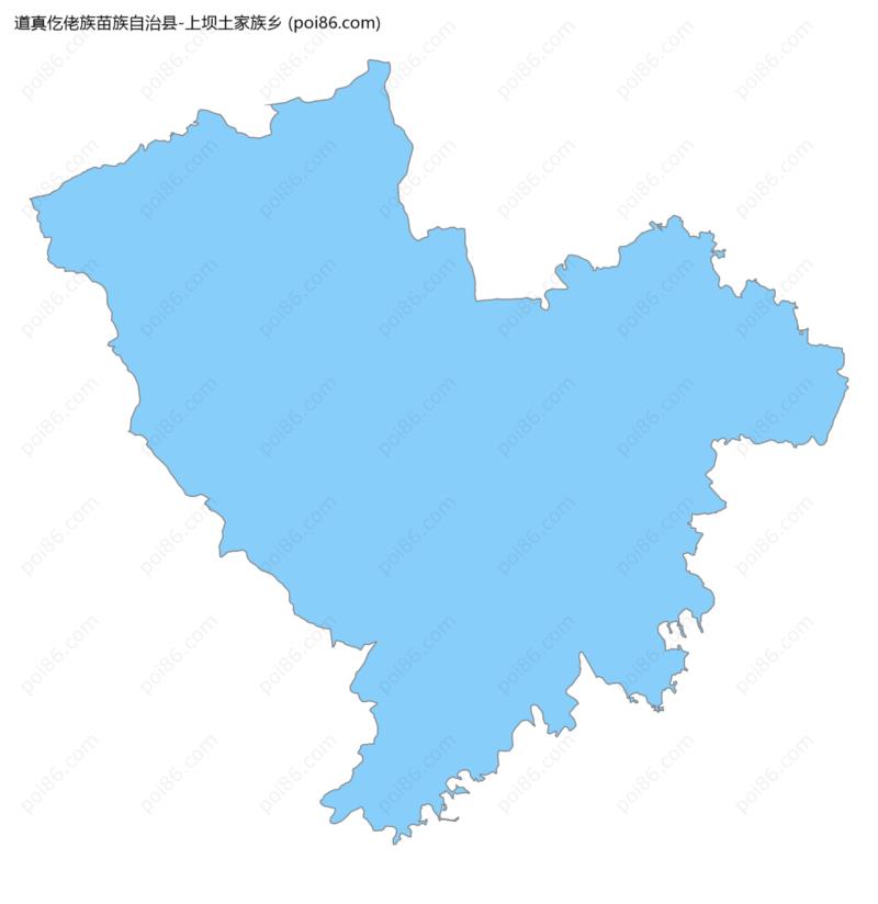 上坝土家族乡边界地图