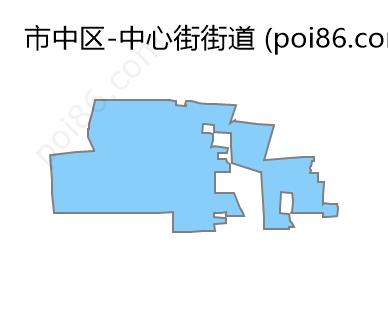 中心街街道边界地图