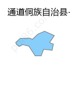 通道县播阳农场边界地图