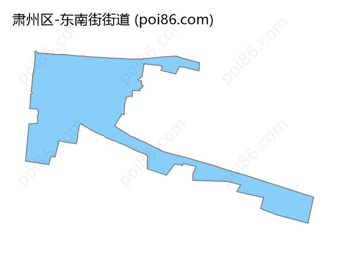 东南街街道边界地图