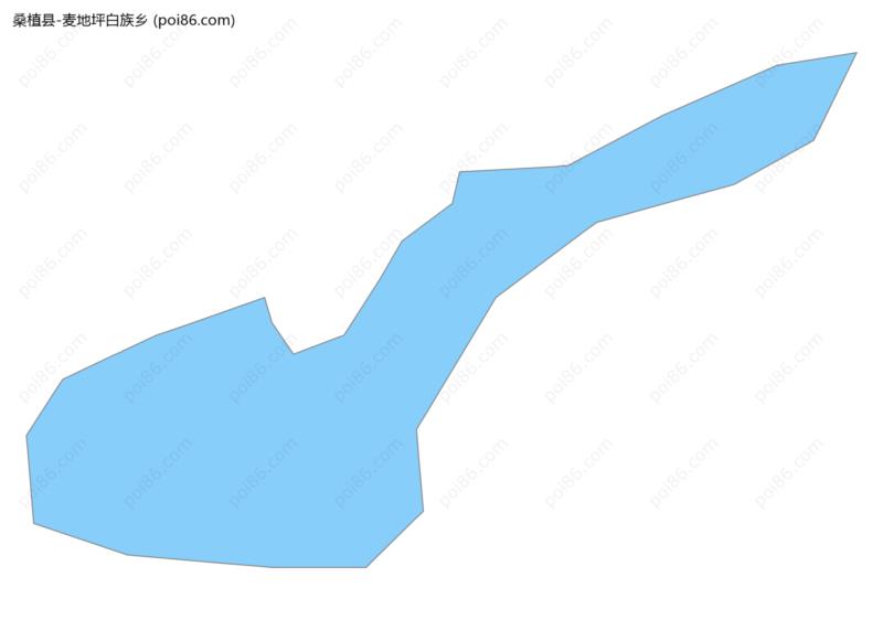 麦地坪白族乡边界地图