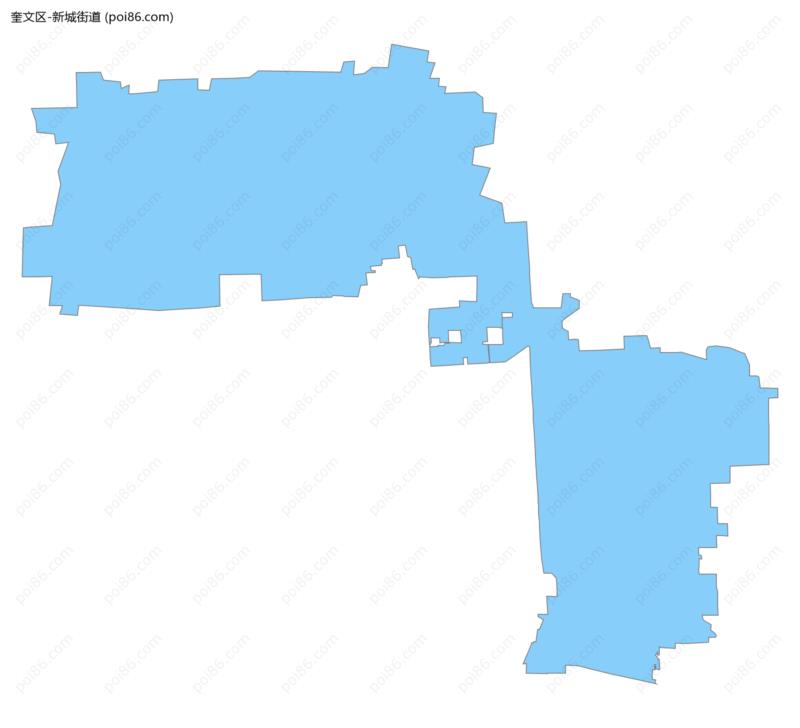 新城街道边界地图