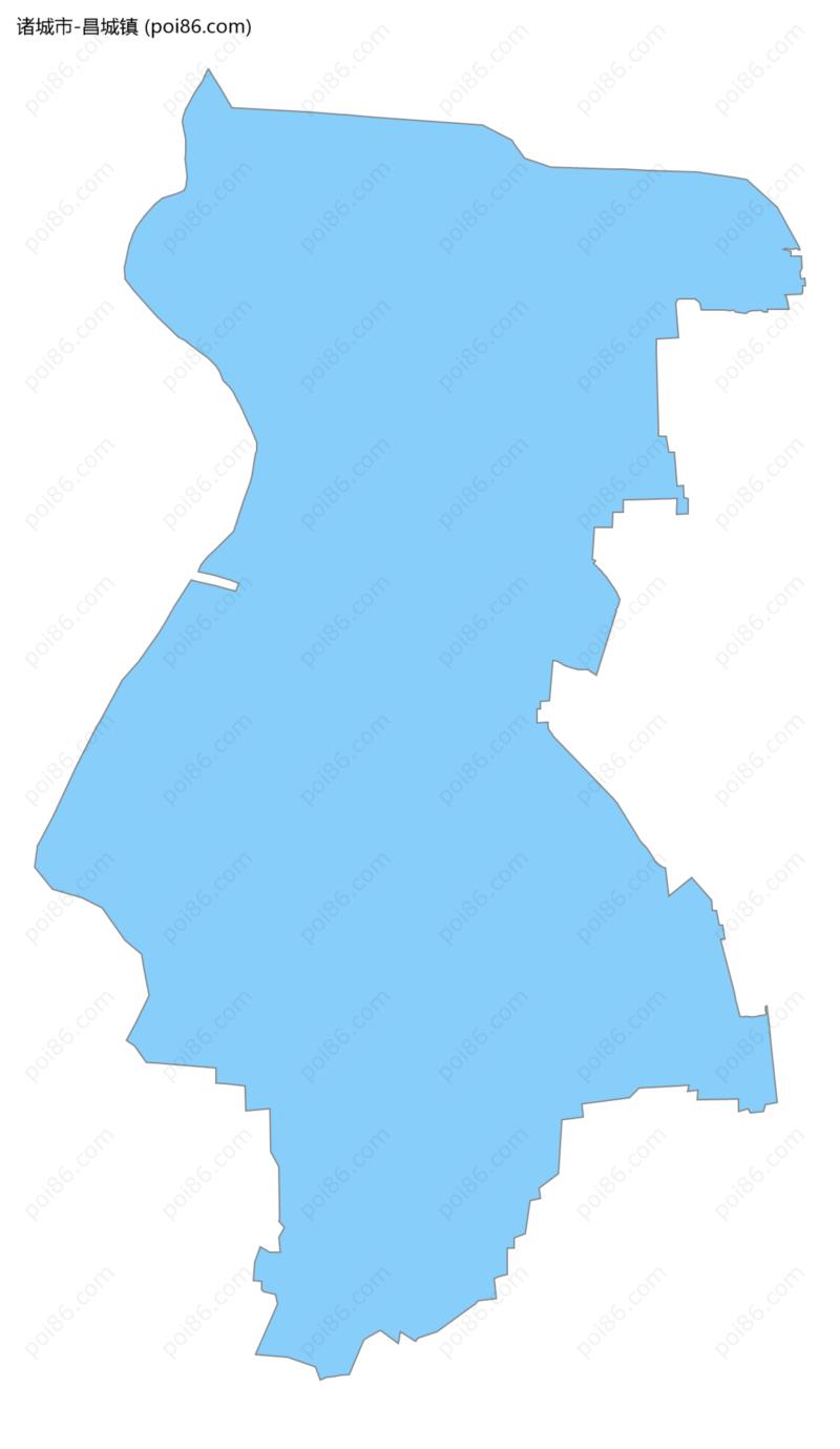 昌城镇边界地图