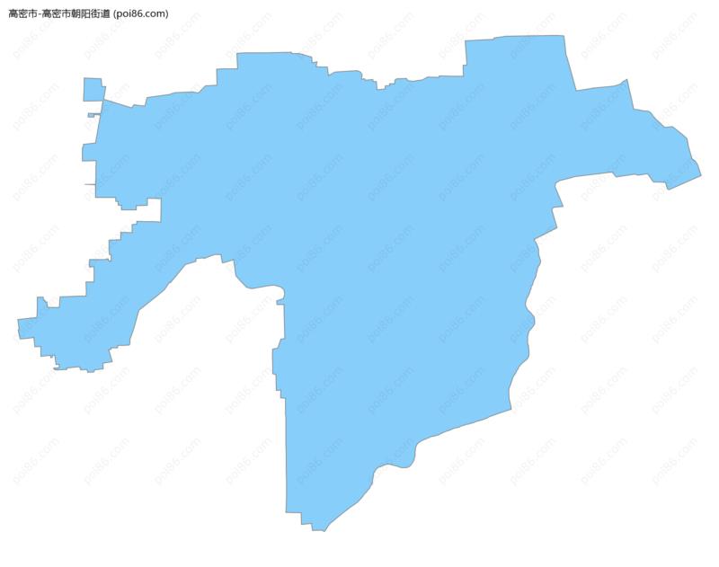高密市朝阳街道边界地图