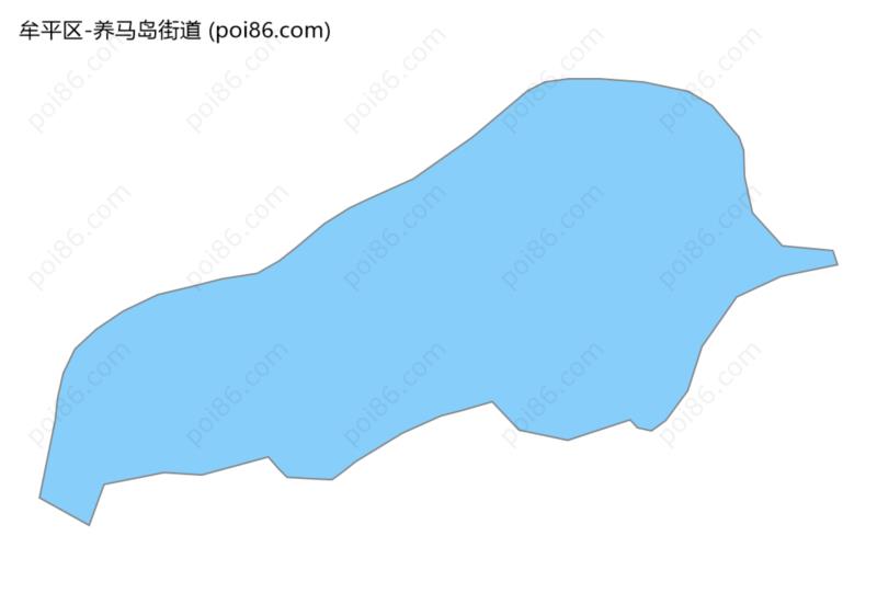 养马岛街道边界地图