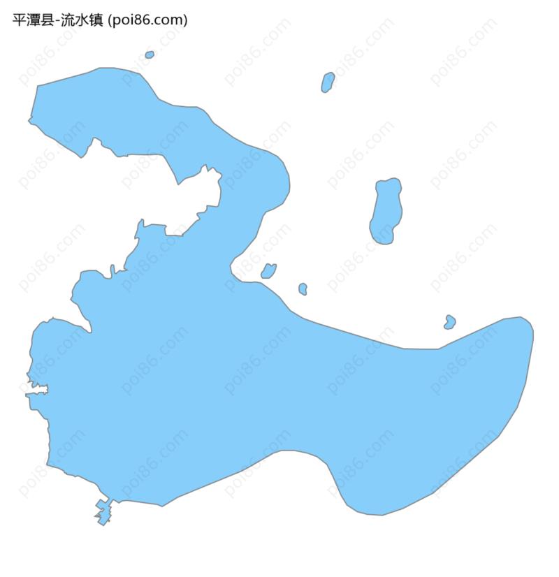 流水镇边界地图