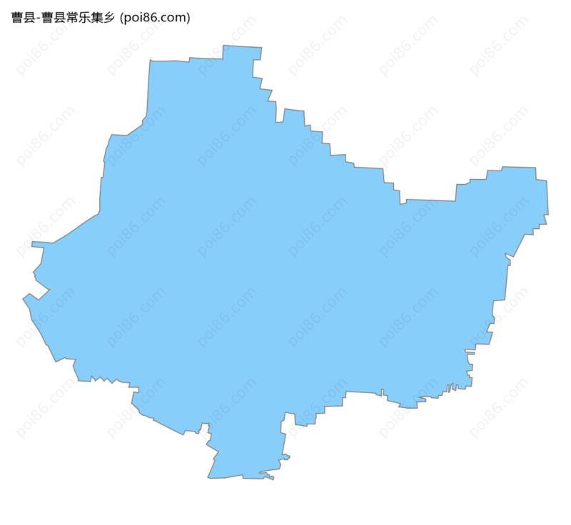 曹县常乐集乡边界地图