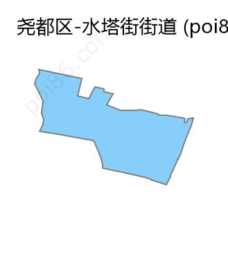 水塔街街道边界地图