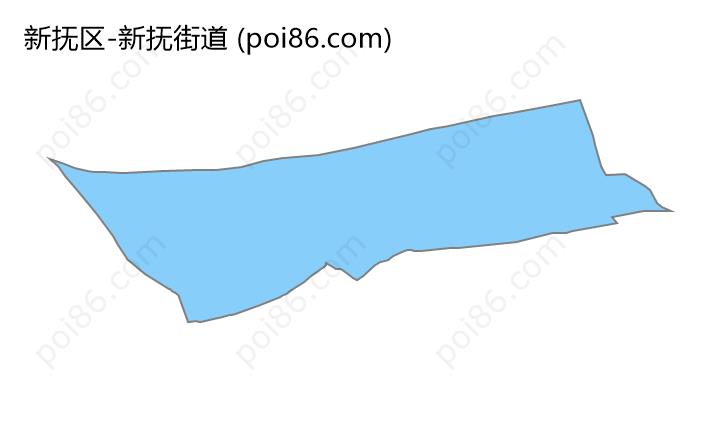 新抚街道边界地图