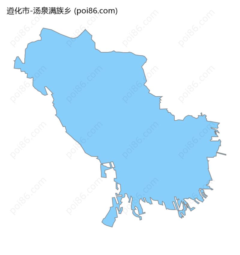 汤泉满族乡边界地图