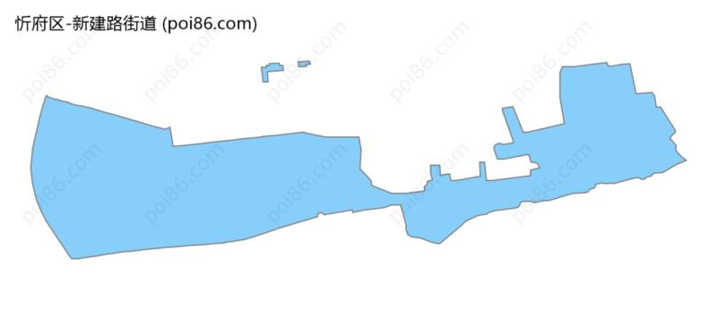 新建路街道边界地图