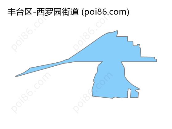 西罗园街道边界地图