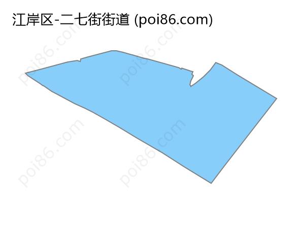 二七街街道边界地图