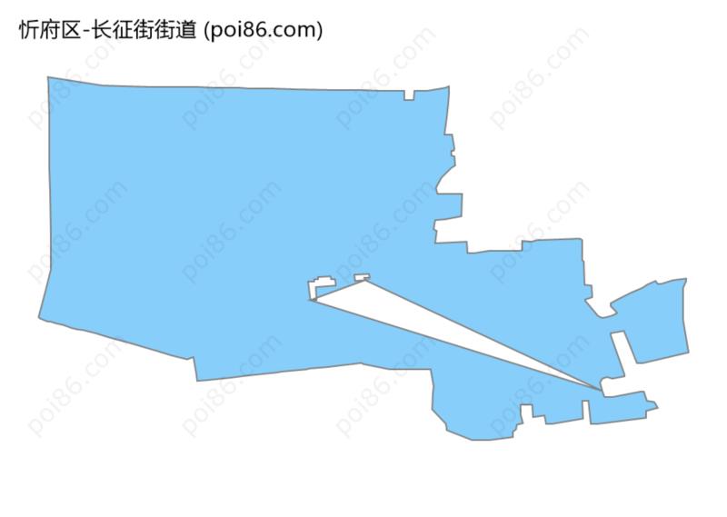 长征街街道边界地图