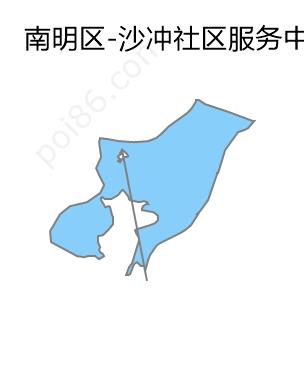 沙冲社区服务中心边界地图