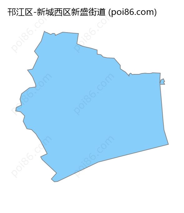 新城西区新盛街道边界地图