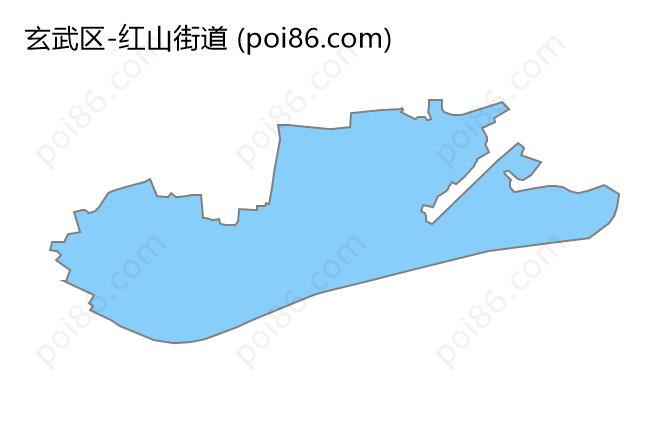 红山街道边界地图