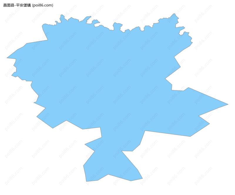 平安堡镇边界地图