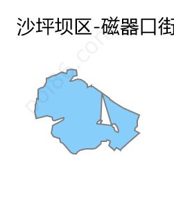 磁器口街道边界地图