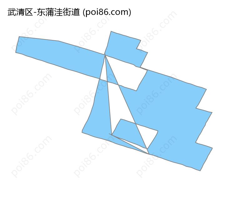 东蒲洼街道边界地图