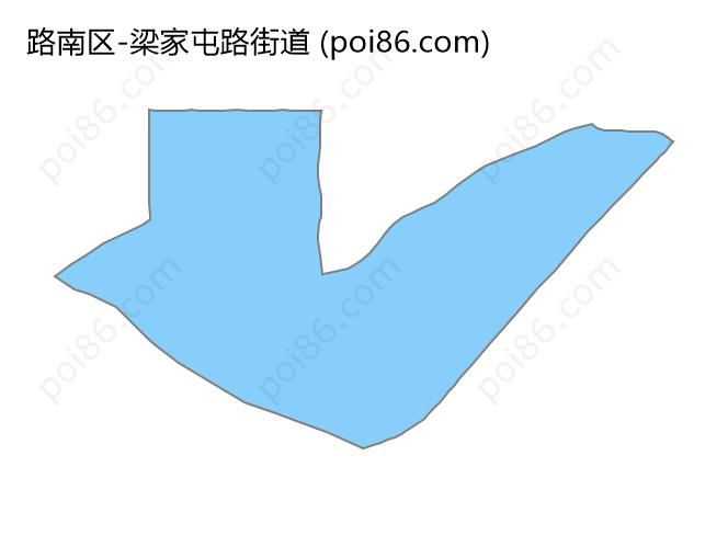 梁家屯路街道边界地图