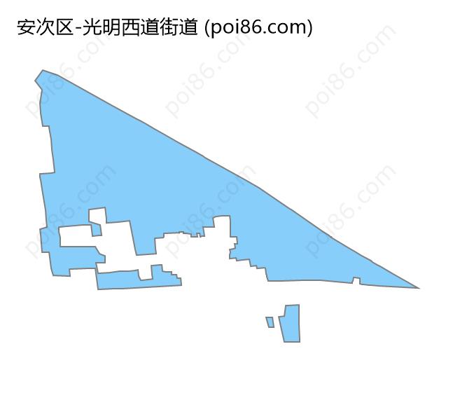 光明西道街道边界地图