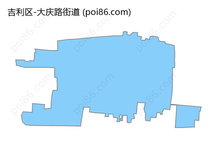 大庆路街道边界地图