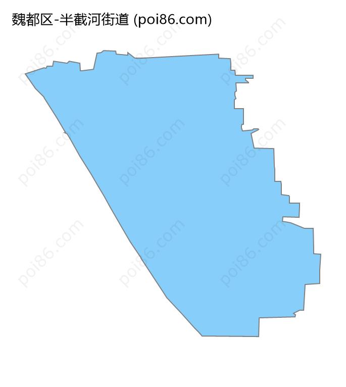 半截河街道边界地图