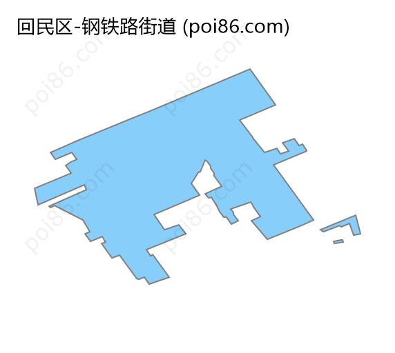 钢铁路街道边界地图