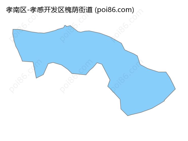 孝感开发区槐荫街道边界地图