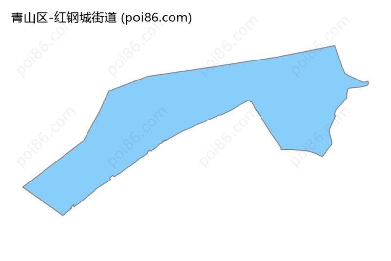 红钢城街道边界地图