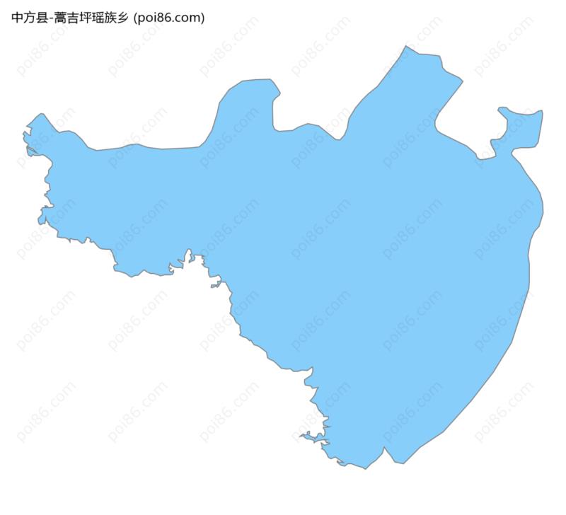 蒿吉坪瑶族乡边界地图