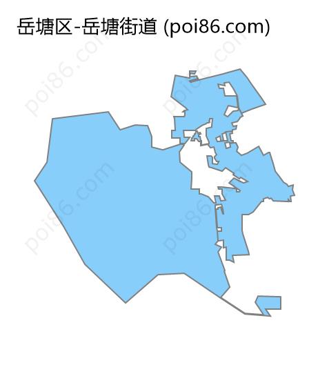 岳塘街道边界地图