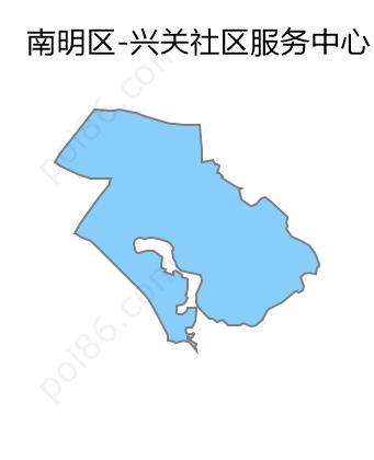 兴关社区服务中心边界地图