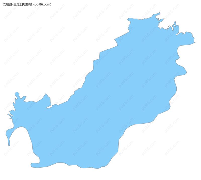 三江口瑶族镇边界地图