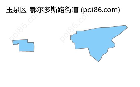 鄂尔多斯路街道边界地图