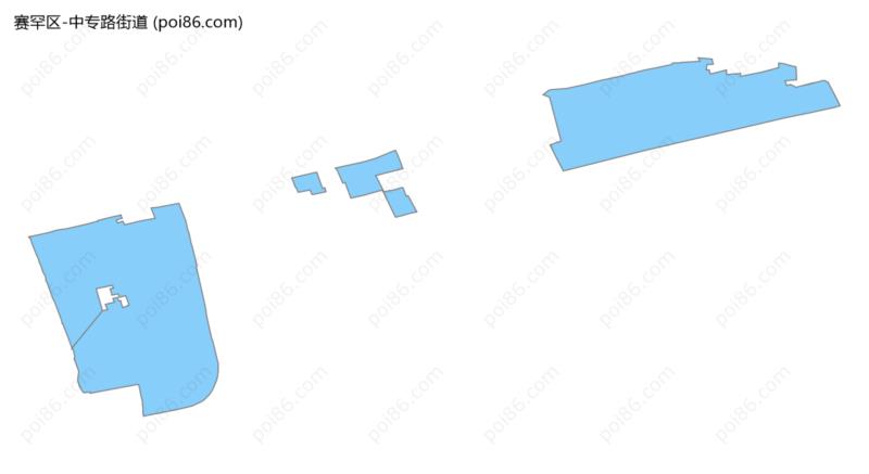 中专路街道边界地图