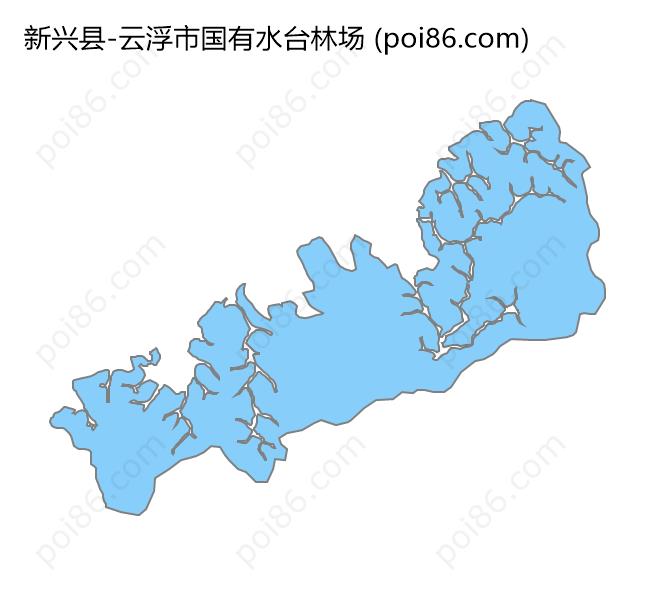 云浮市国有水台林场边界地图