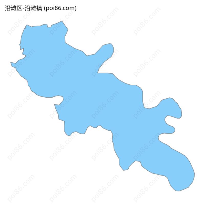 沿滩镇边界地图