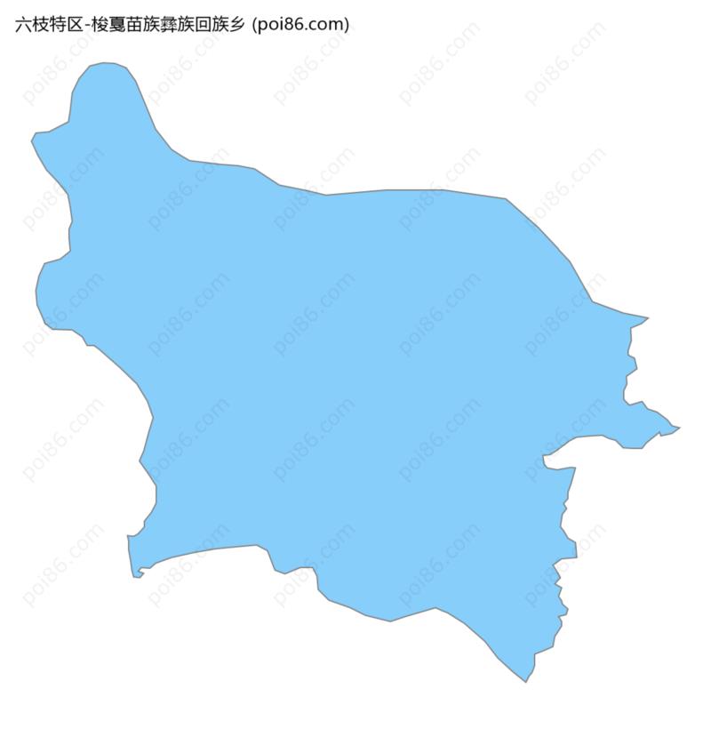 梭戛苗族彝族回族乡边界地图