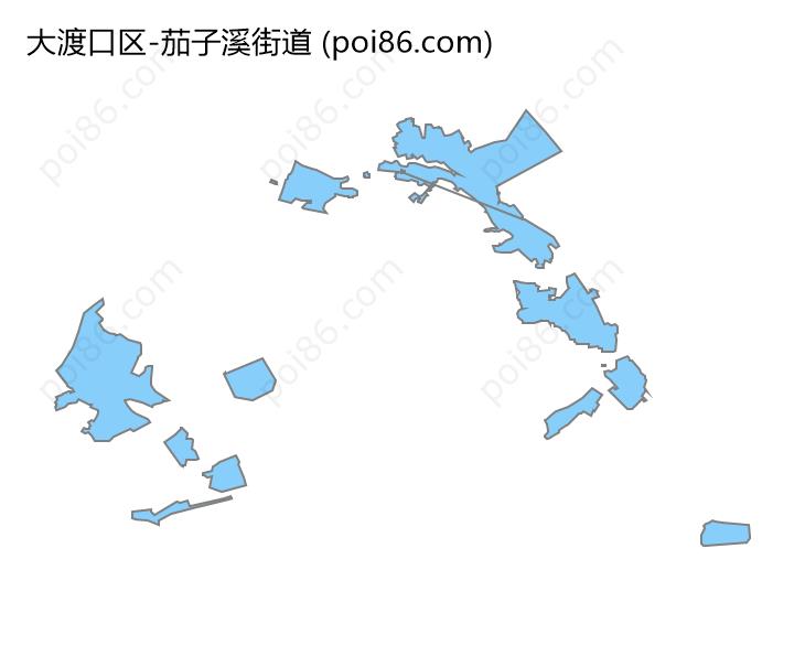 茄子溪街道边界地图