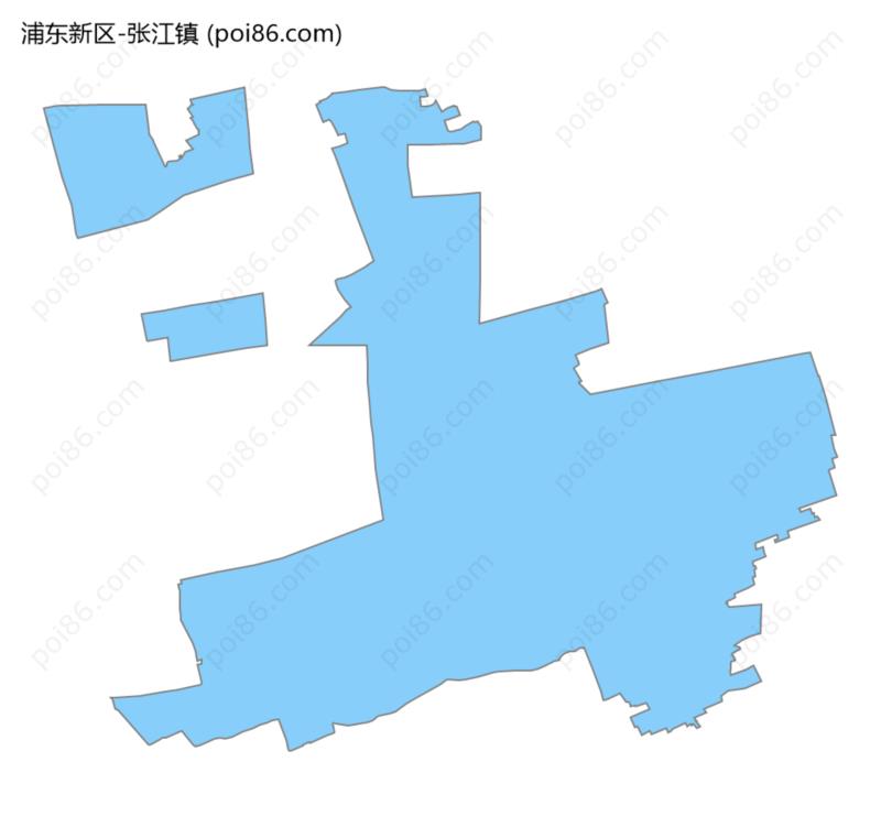 张江镇边界地图