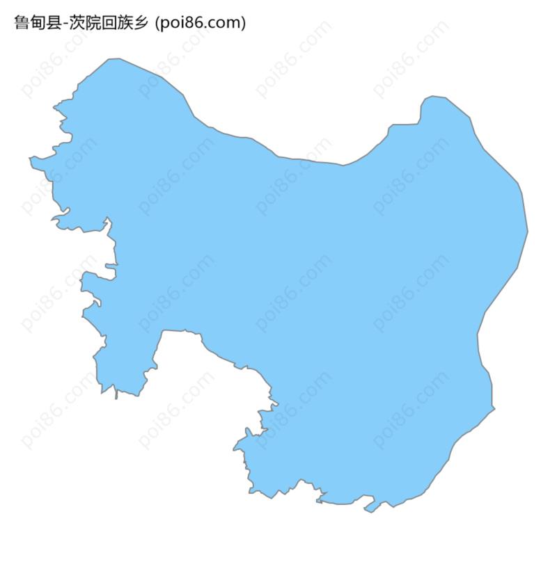 茨院回族乡边界地图