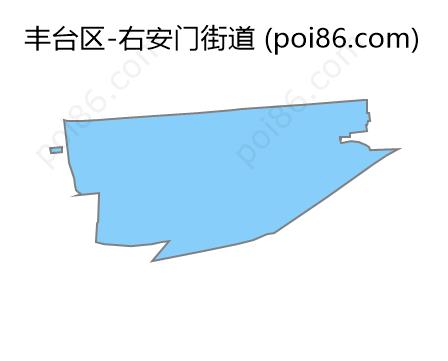 右安门街道边界地图