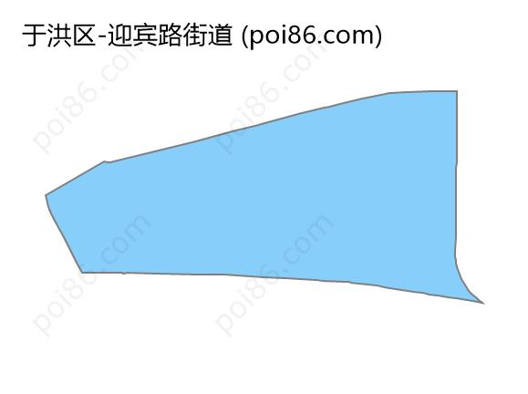 迎宾路街道边界地图