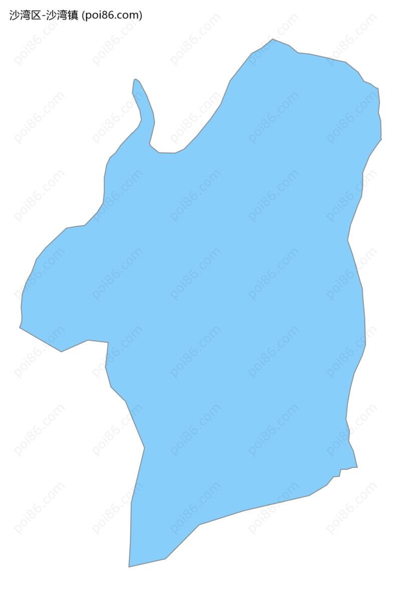 沙湾镇边界地图