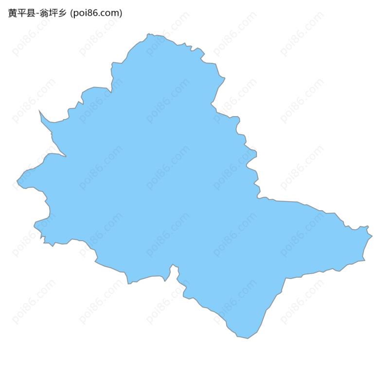 翁坪乡边界地图