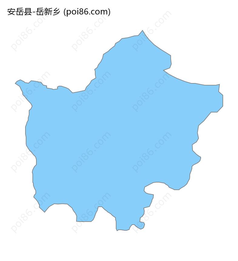 岳新乡边界地图