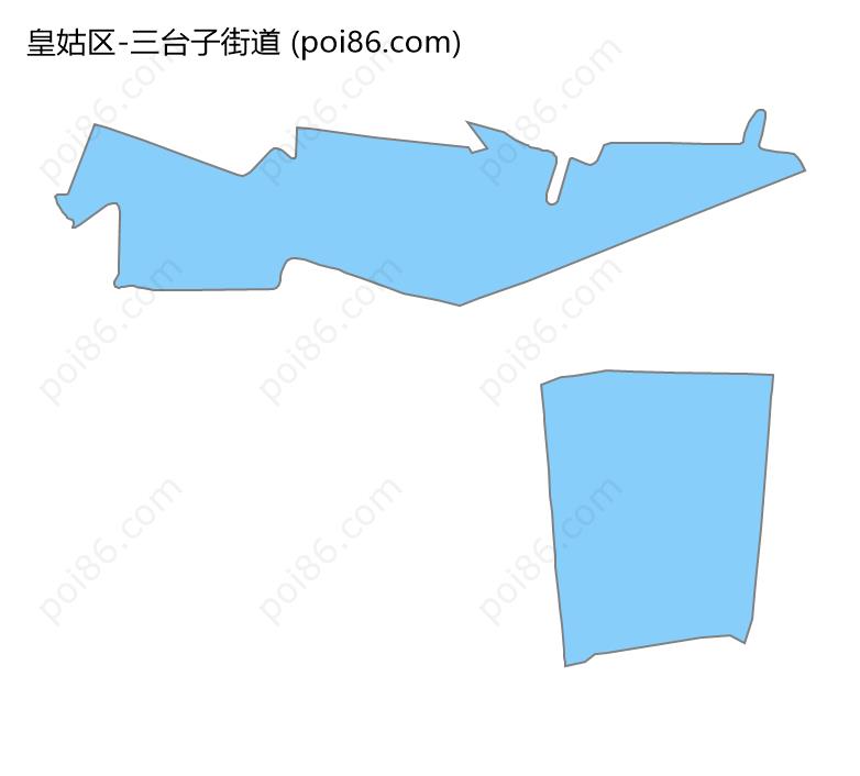 三台子街道边界地图